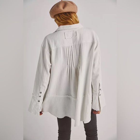 NWT Free People Brooks Pintuck Top Button Down - Picture 3 of 16